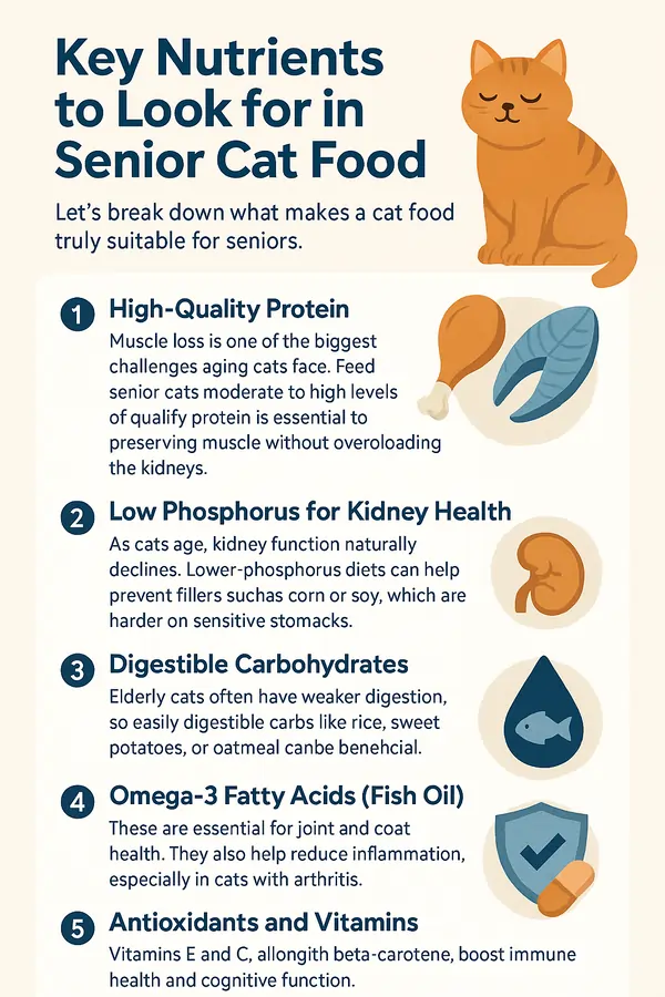 Key Nutrients to Look for in Senior Cat Food