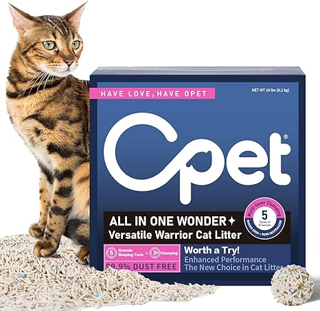 OPET Mixed Tofu Cat Litter - 18lb Strong Clumping Litter, Mixed Tofu and Bentonite, 99.9% Dust Free and Flushable Cat Litter, Natural Sustainable Ingredients Odor Control, Low Tracking(18lb, Fresh)