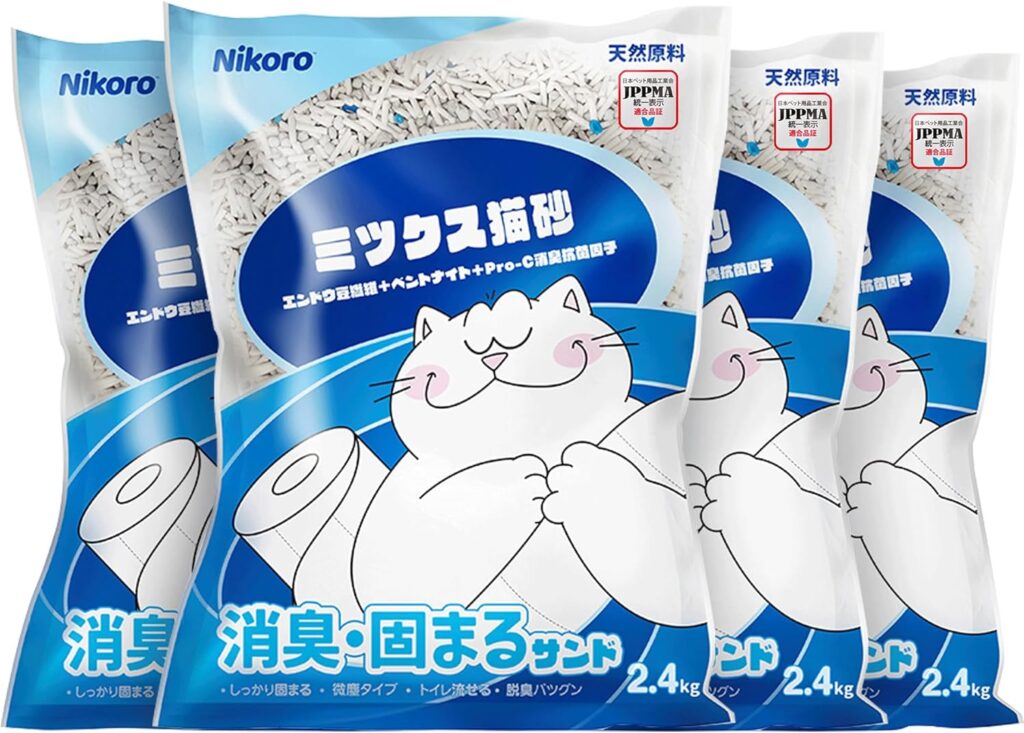 NIKORO Tofu Cat Litter,Strong Clumping Cat Litters,Odor Control and Unscented Ultra Absorbent Water Flushable Bentonite Tofu Cat Litter,Dust Free Scent Free