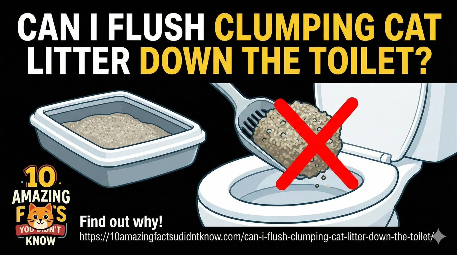Can I flush clumping cat litter down the toilet?